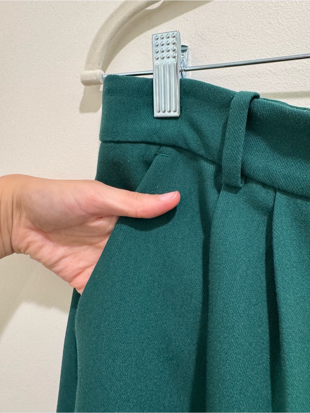 Abercrombie & Fitch Curve Love Wide Leg Trouser Pants Green Size 14L - Picture 4 of 9